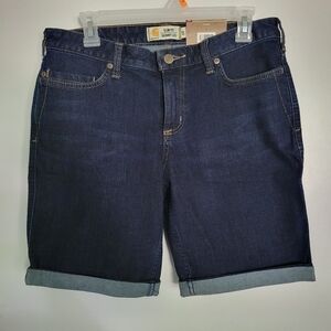 CARHARTT Layton Bermuda Shorts Womens 10 Blue Denim Slim Fit Skinny Leg NWT